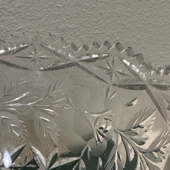 Vintage 24% Lead Crystal Lausitzer Bowl/Vase with Etched Roses & Leaves - Picture 7 of 9